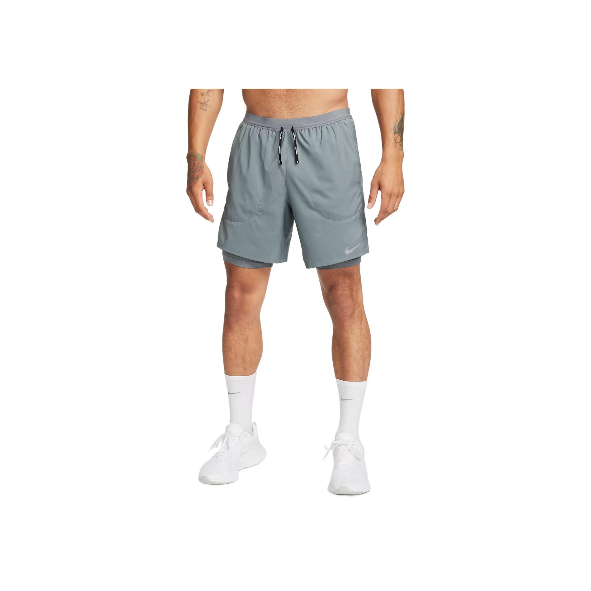 Nike Дышащие эластичные однотонные шорты для бега Dri-Fit Flex Stride с логотипом Swoosh для мужчин CJ5471-085 S