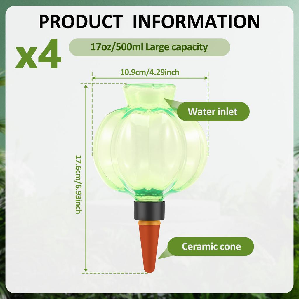 4Pcs Plant Watering Bulbs Automatic Self-Watering Globes Device Indoor Plastic Balls Drip Irrigation System for Potted Plants