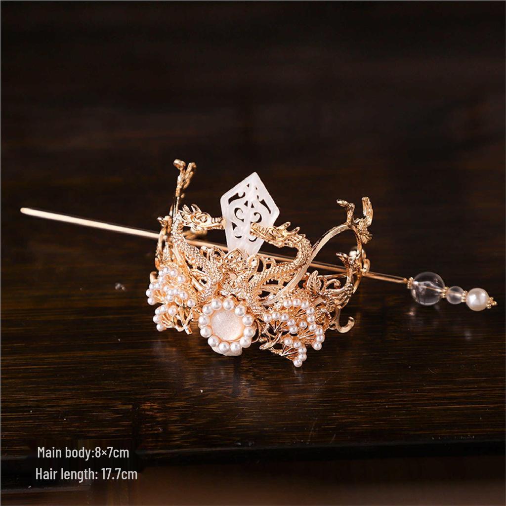 Handmade Wuxia Style Unisex Hair Crown Tiara and Hairpin