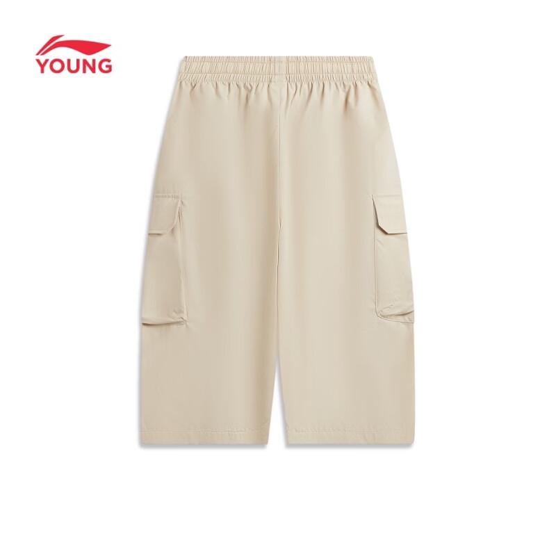 Li-Ning Kids' Straight Loose Cargo Seven-Point Pants