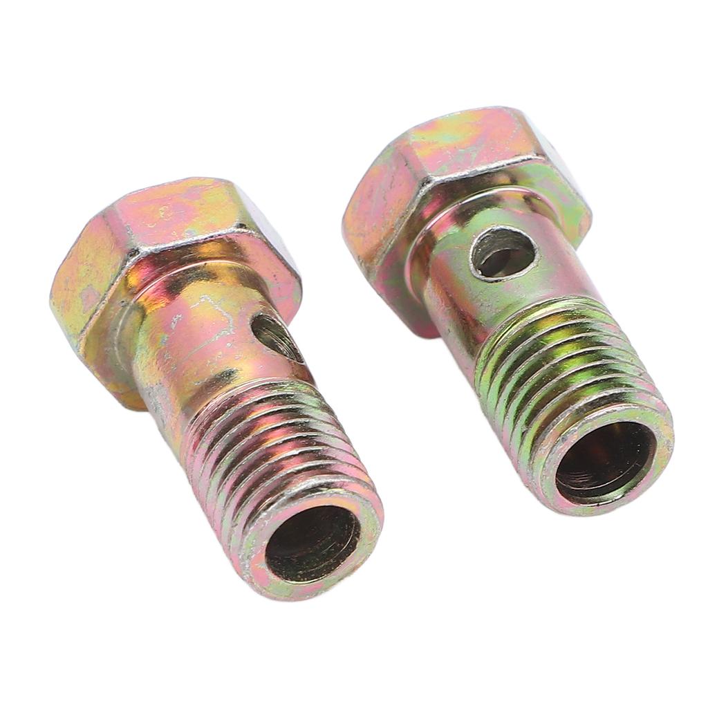 M10x1.25mm Banjo Bolt Metal Brake Line Banjo Bolt Adapter with Washers for Pipeline Connections