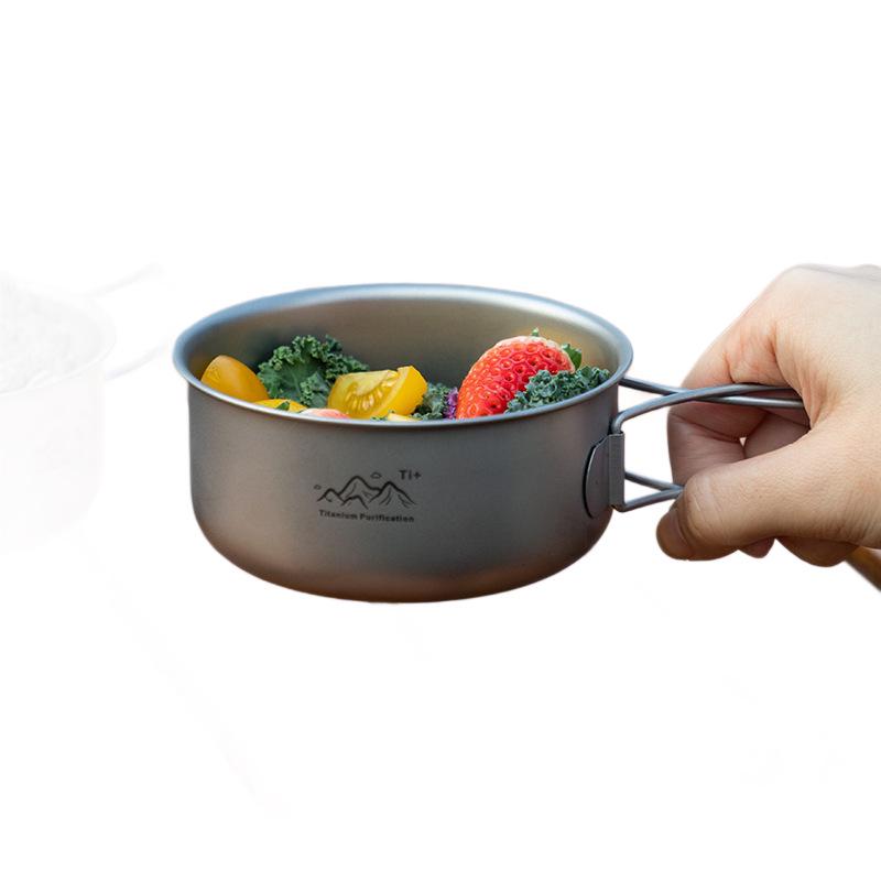 Japanese-Style Titanium Camping Pot: Portable, Foldable, Multi-Functional Outdoor Cookware for Soup and More