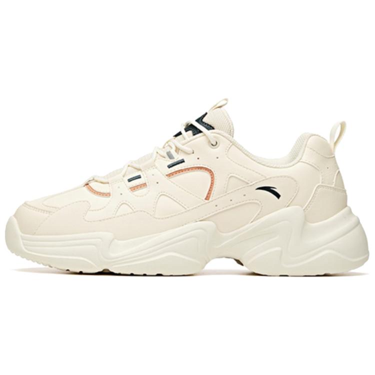 New Anta Life Collection Shock Absorbers Slip Resistant Abrasion Resistant Low Top Chunky Sneakers Men's Light Beige White 912048822-3