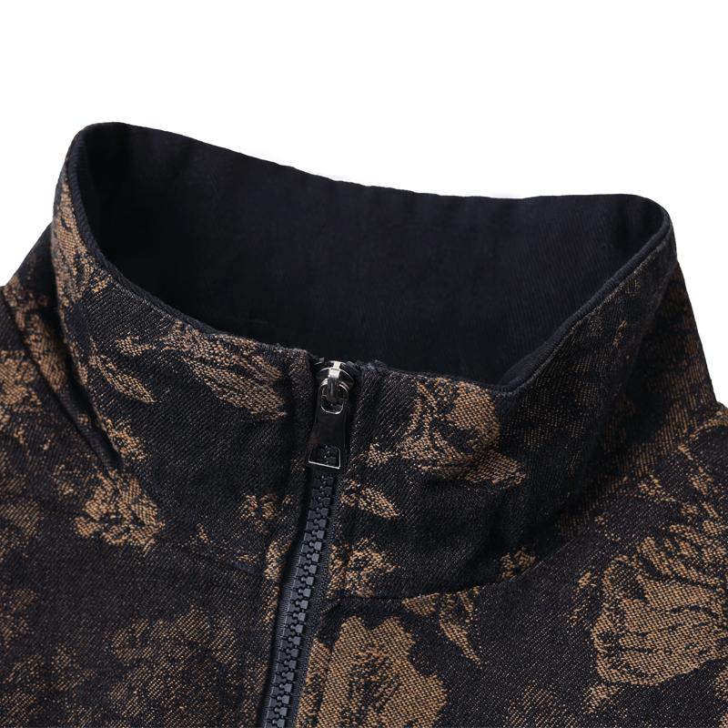Ladies Oversized Sleeveless Waistcoat Floral Pattern Zip Collar Vest Plus Size Autumn Outerwear for Elderly Women
