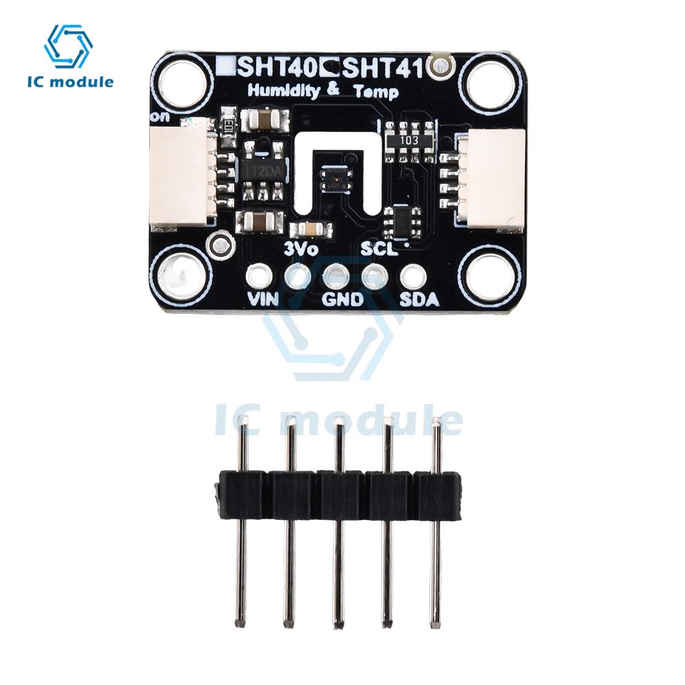 

SHT40 Temperature Humidity Sensor Module Microcontroller I2C Breakout 3V 5V for Arduino Black with Pin чорний