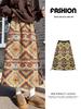 Women's Fair Isle Retro Polar Fleece Mid-Length Umbrella Skirt for Autumn/Winter