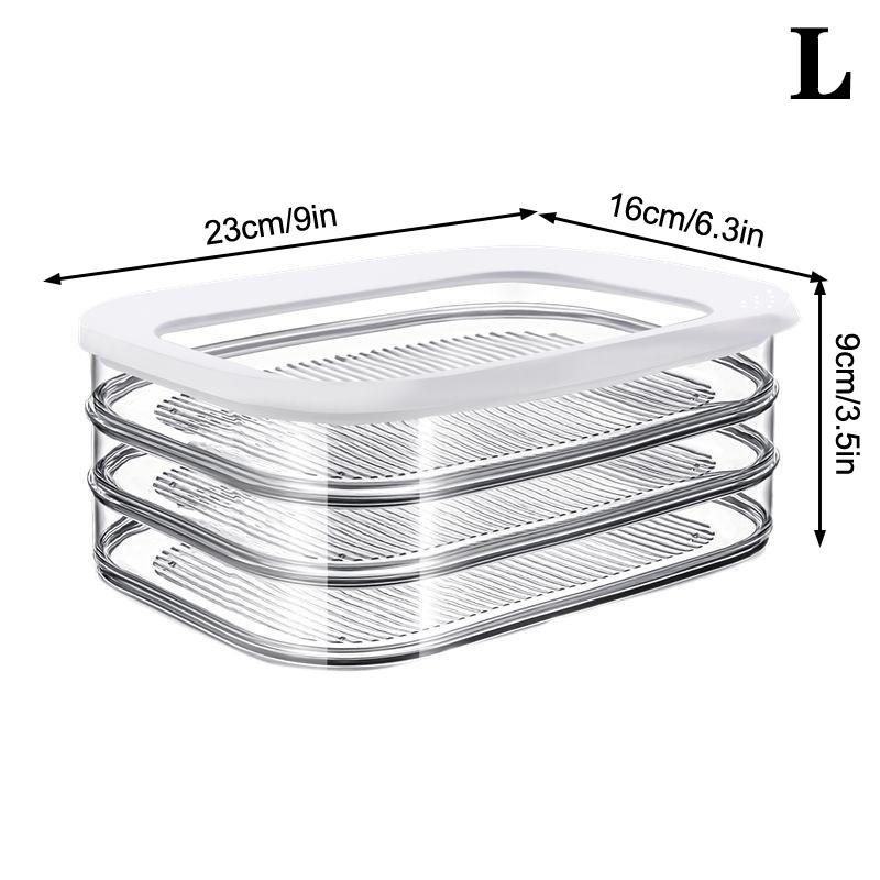 Охлаждаемый контейнер для хрустящих продуктов с крышкой, герметичный контейнер для мяса для холодильника, прозрачный контейнер для хранения замороженного жареного мяса, кухонные аксессуары L