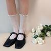 White Hollow Lace Stacking Socks Children'S Medium Tube Girls Breathable Lolita Fungus Lace Tube Socks Thin Summer