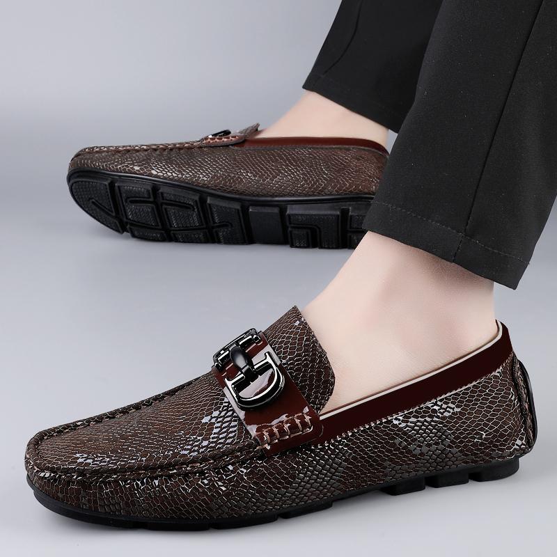 Fashion Men Loafers Leather Men's Business Shoes for Men Formal Mariage Wedding Shoes Trendy Flats Fashion Italian Loafers Dress Shoes