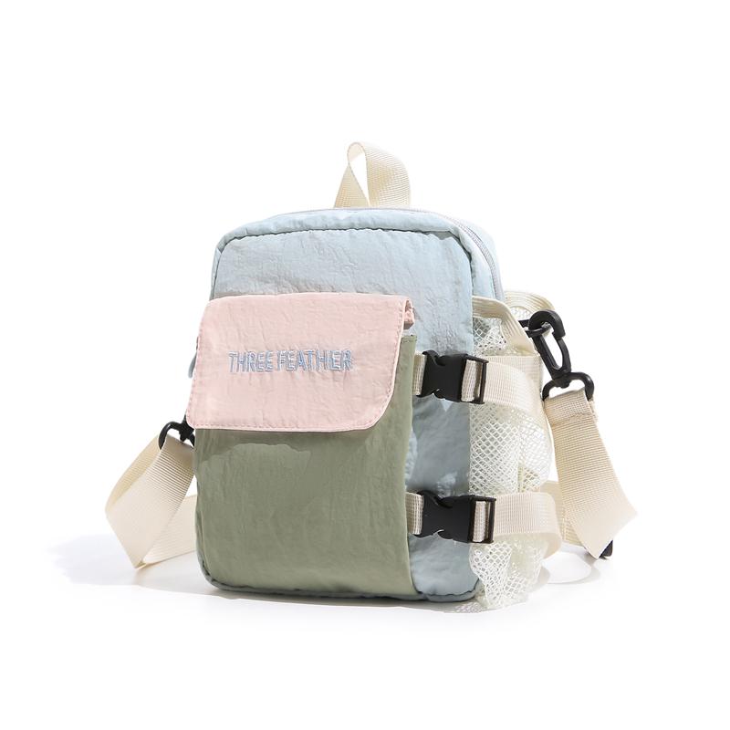 Lightweight Contrast Small Square Bag Lightweight Mobile Phone Shoulder Crossbody Bag светло-синий