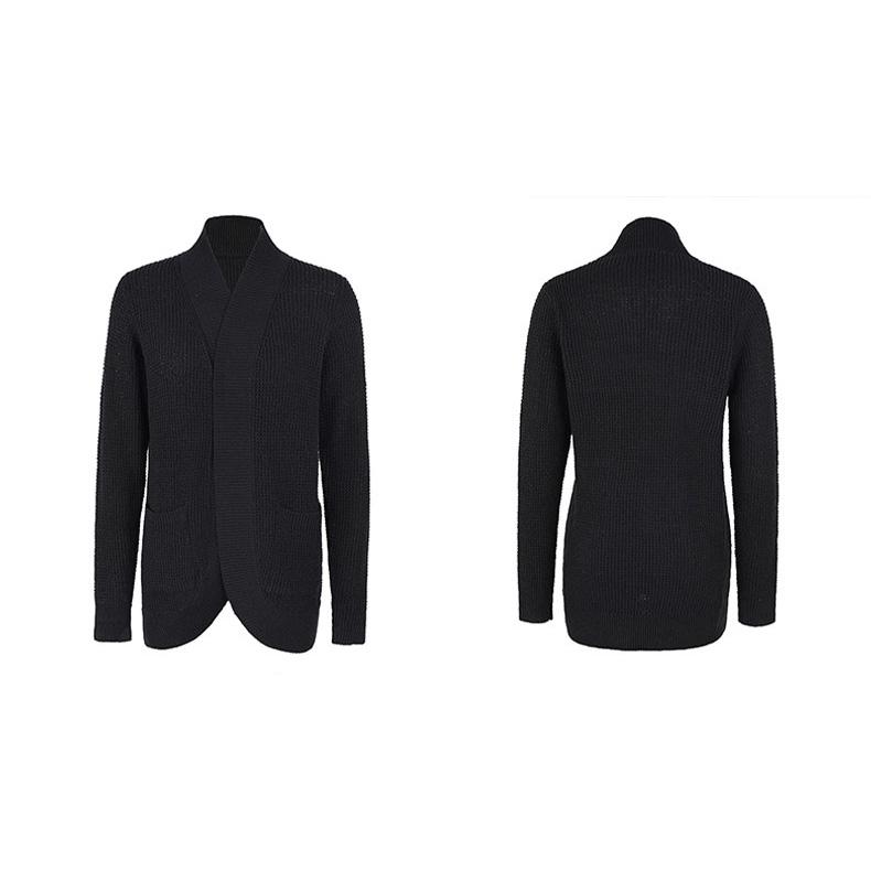 Loose Autumn Long Vintage Winter Sleeve Top Solid Color Cardigan Knitwear Vneck Sweater