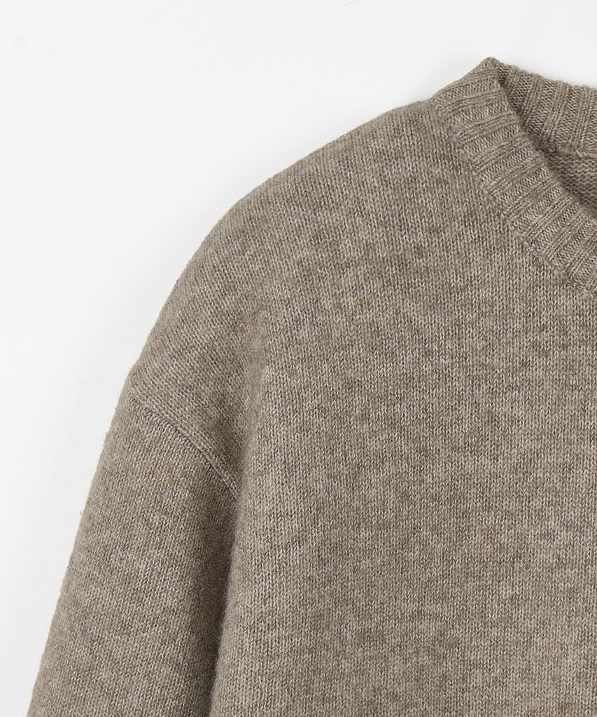 NODU Daily Plain Henley Neck Knit [Beige]