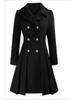 Pink Double Breasted Belted Trench Coat with Notch Lapel and Gold Buttons