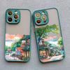 Bländande Anime Gatumotiv Scenari Telefonfodral för IPhone 13 12 11 Pro Max Mini 16 15 14 Max Plus 7 8 Plus SE2 X XR X Baksideskydd