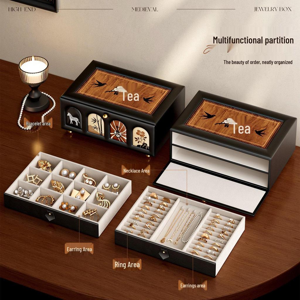 Exquisite Retro Jewelry Box - Luxurious Wedding & Birthday Gift for Accessory Storage