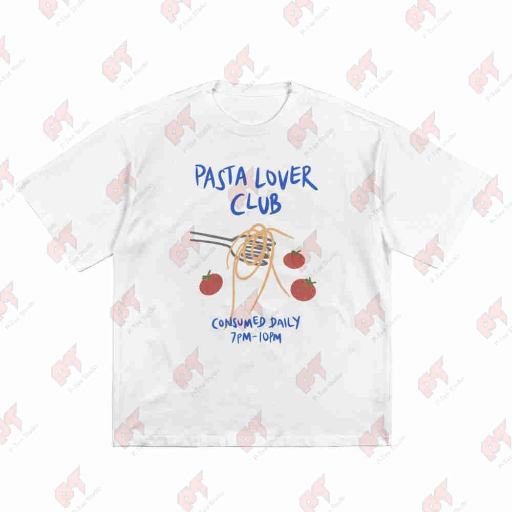 Pasta Lover Club Foodie Short Sleeve Tee 100% Cotton T-Shirt