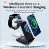 3 IN 1 Wireless Charger Stand For iPhone 16/15/14/13/12 Pro Max 15W Fast Charging Station For Apple Watch 9/8/7/6/5 Airpods 3/2