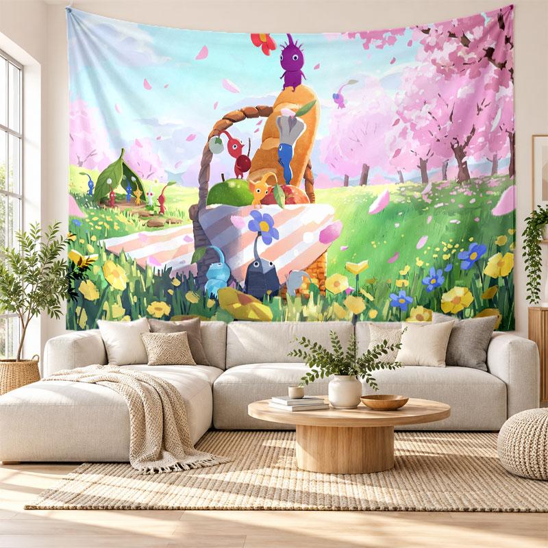 Pikmin Wall Tapestry Home Decor Hanging Cloth Art Background Tapestry for Bedroom