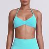 European and American Style Thin Strap Beauty Back Halter Sports Bra for Women, Pilates Yoga Tank Top, Seamless Fitness Underwear Camisole