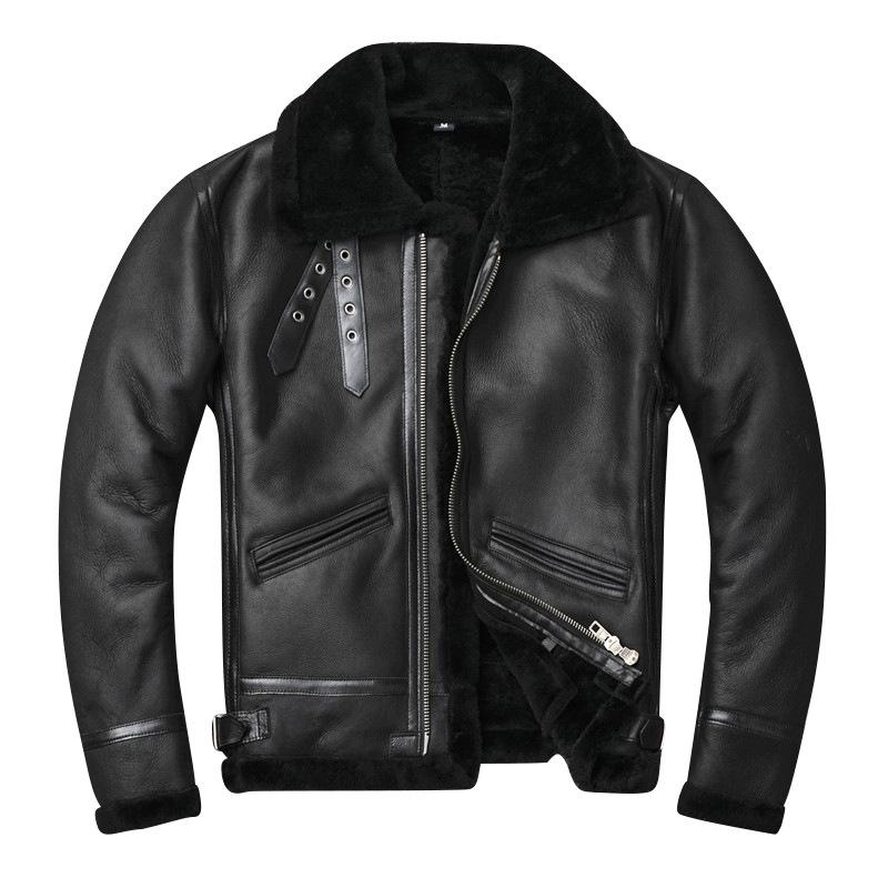 Men's PU Leather Jacket Retro Winter Clothing Thermal Lapel