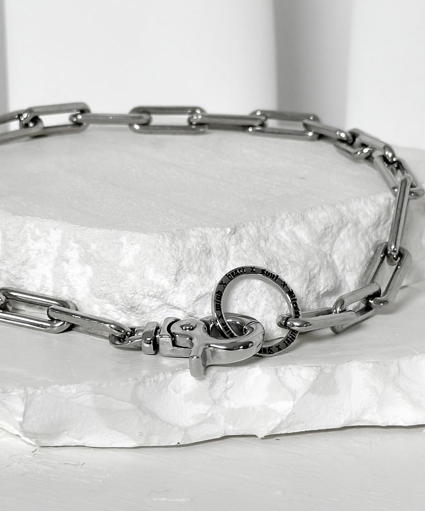 Blessed Bullet Ss-Lettering Buckle Cylinder Box Necklace