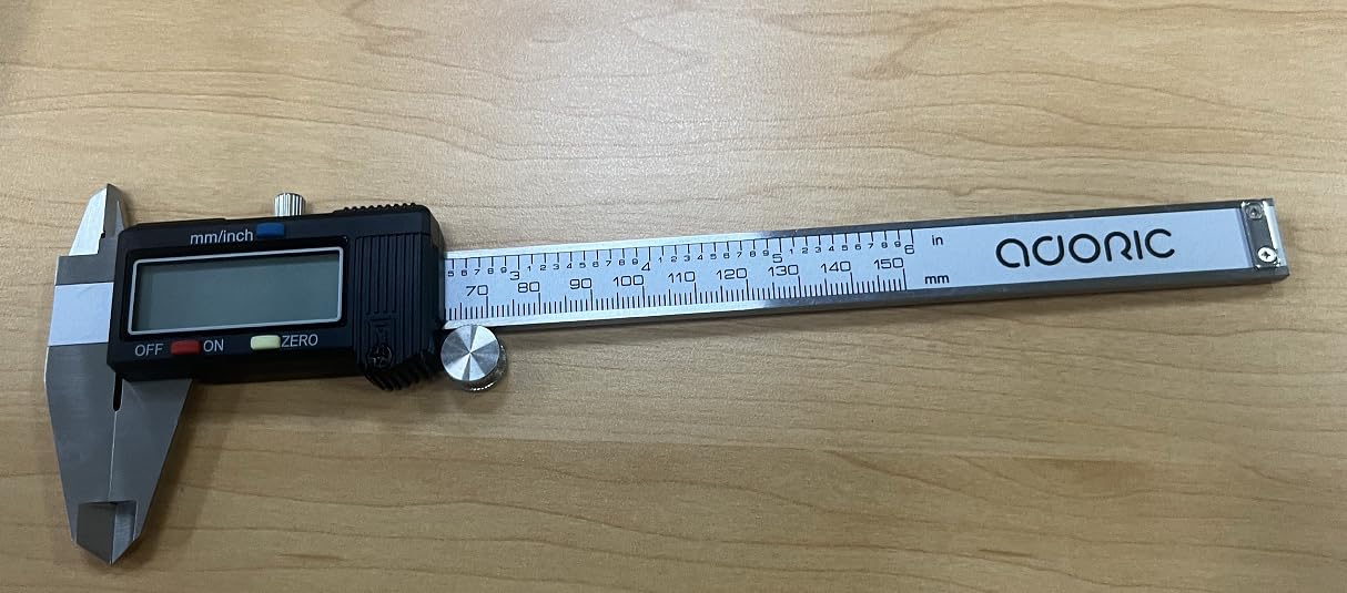 

Adoric Life Digital Caliper with Large LCD Screen and Stainless Steel Body 0 to 6 Inches Conversion Inch/Fraction/Millimeter