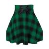 Checked Lace Up Slim a-Line Skirt Plaid Lace Up Slim Fit A- Line Skirt