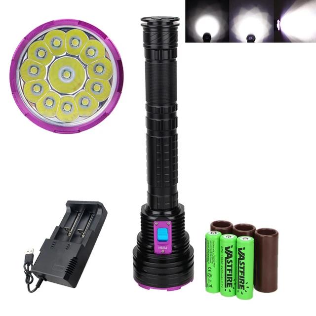 New High Power Diving Flashlight Highest Waterproof Rating Professional Diving Light Powered by 18650 Battery With Hand Rope