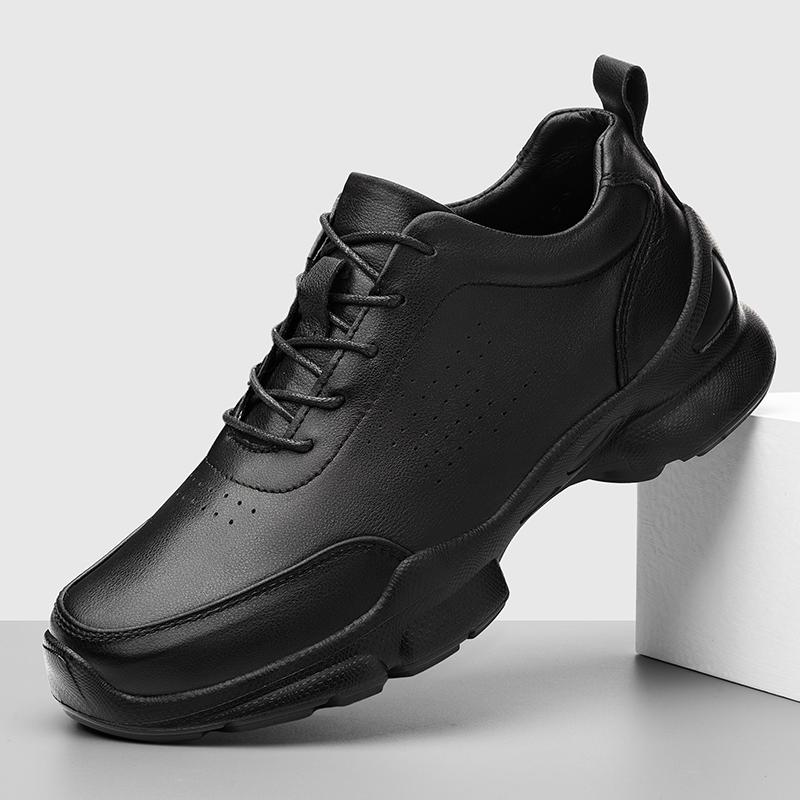 Fashion New Outdoor Male Flats Genuine Leather Men's Walking Shoes Thick Bottom Handmade Skate Shoes Men Brand Lace-Up Mens Sneakers