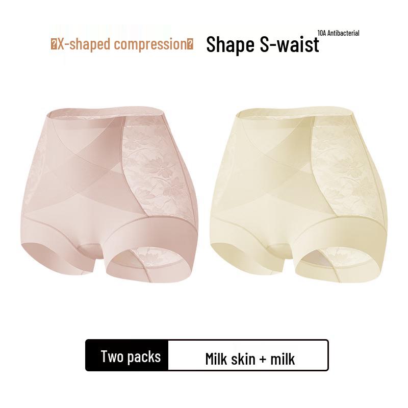 Tingmei Women's High-Waist Lace Tummy Control Briefs