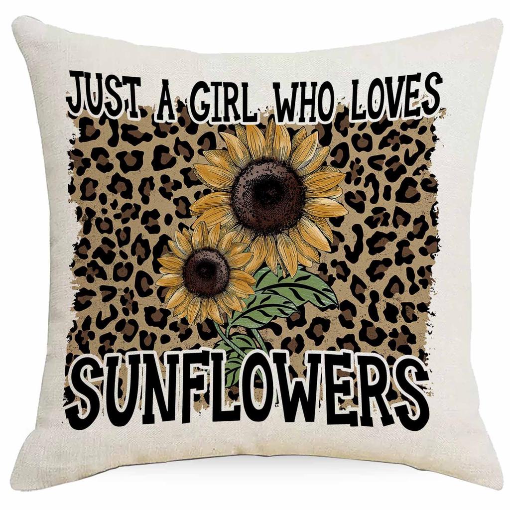 New Retro Summer Sunflower Pillowcase Home Sofa Cushion Pillowcase