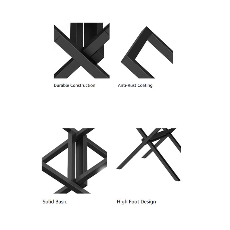 ABQ X-shaped firewood rack for storing fireplace wood, outdoor heavy-duty log stacking rack storage rack