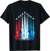 Fighter Jets American Flag For 4th of July Patriotic Cool Gift Unisex T-Shirt