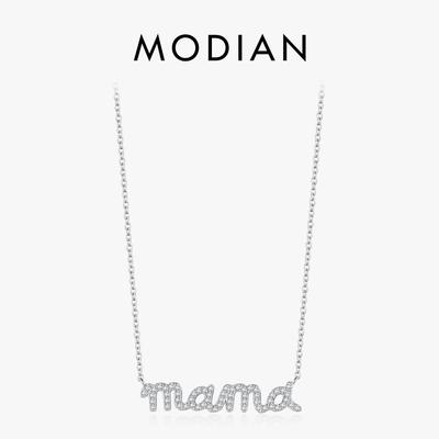 MODIAN 925 Sterling Silber Pave Fassung CZ Funkelnde Anhänger Halsketten Trendige Goldfarbe Gliederkette Für Frauen Edlen Schmuck Geschenke