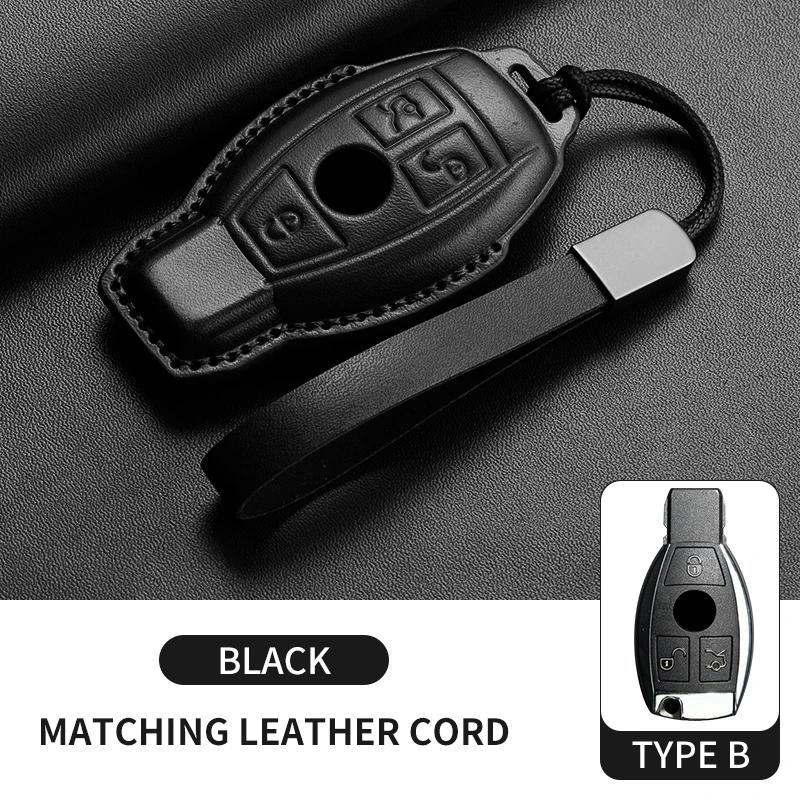Car Key Fob Shell For Mercedes Benz A C E S G Class CLE CLA GLC W177 W205 W213 W222 X167 AMG Leather Car Remote Key Case Cover