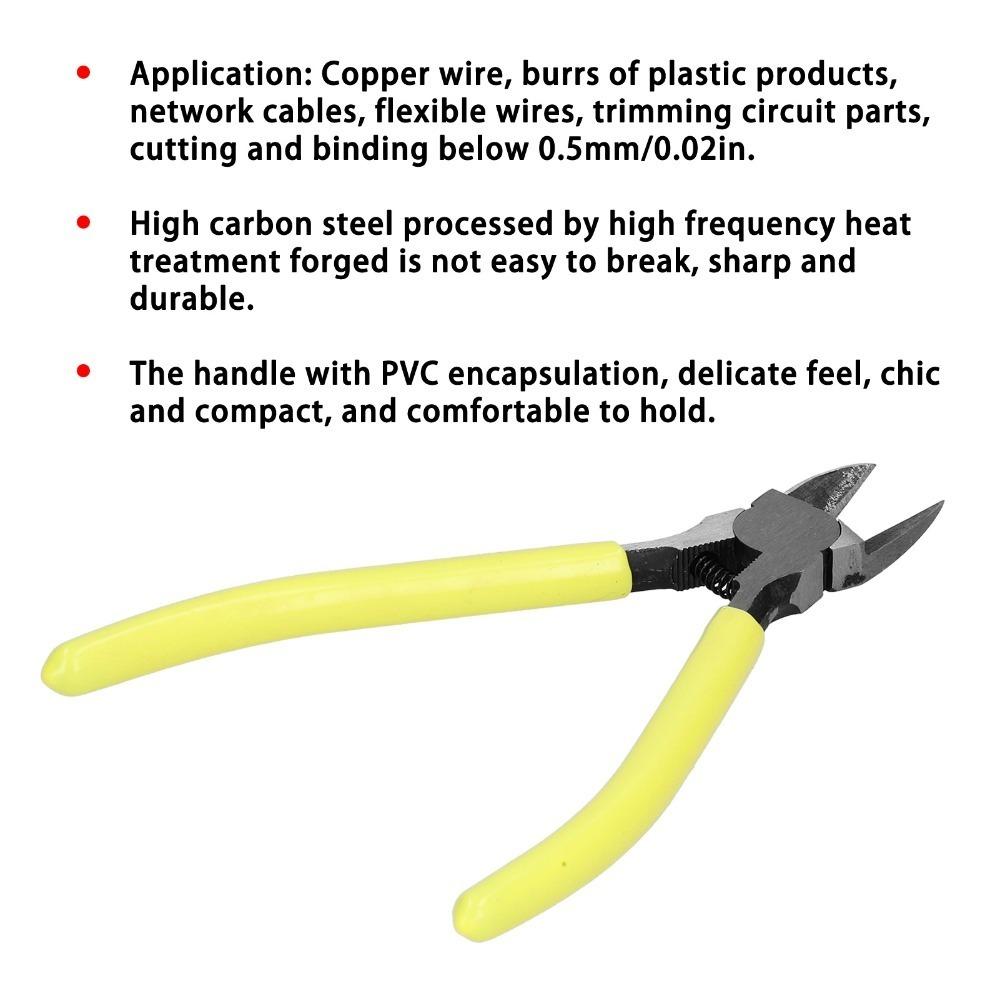 High Carbon Steel Diagonal Pliers Anti-slip Cutting Nippers Professional Wire Cutter Copper Cable