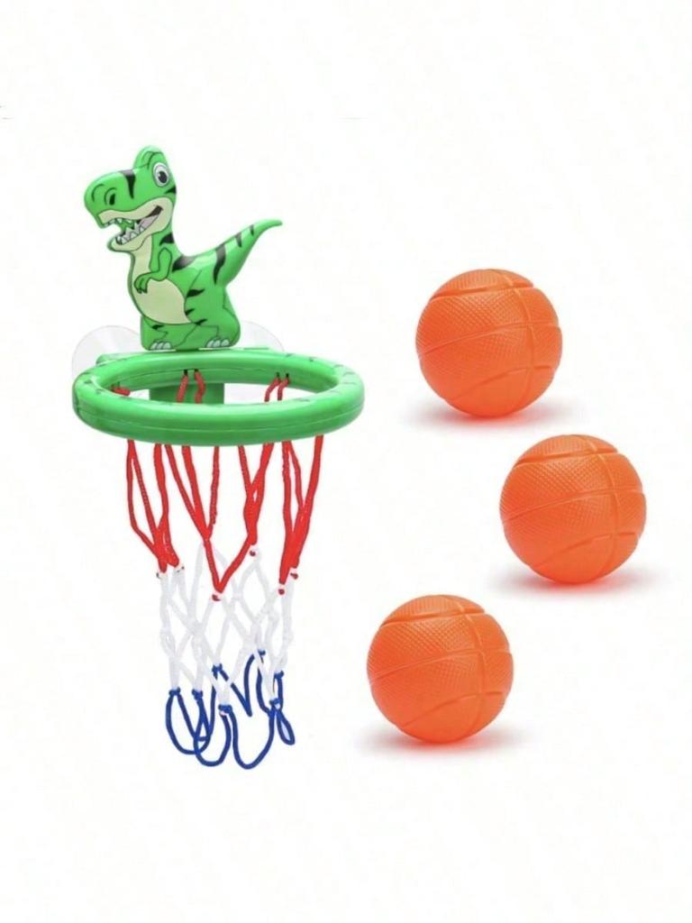 Baby Bath Toy Toddler Boy Water Toys Bathroom Bathtub Shooting Basketball Hoop with 3 Balls Dinosaur Kids Outdoor Play Set Cute