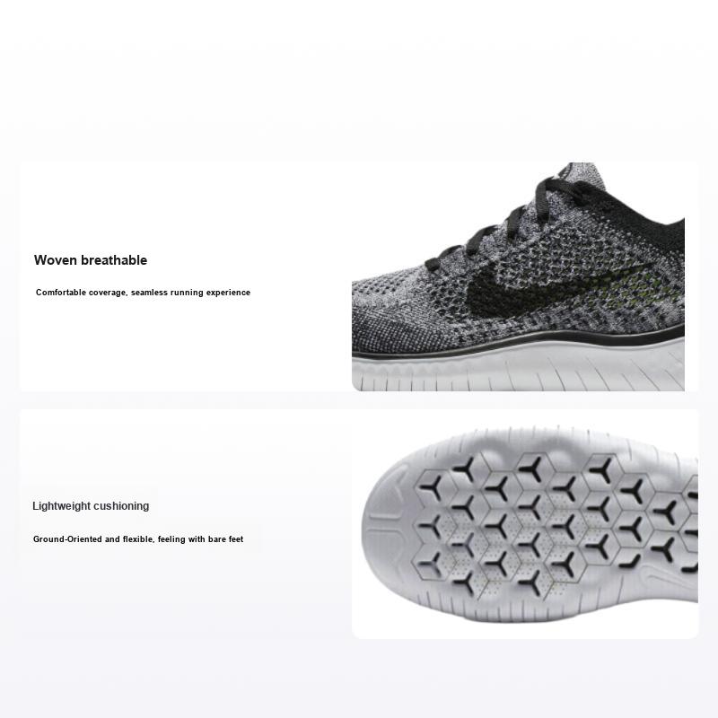 Nike Free RN Flyknit 2018 Weiß Schwarz Herren Turnschuhe 942838-101 41