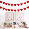 Red Heart Garland Pack of 20 - No DIY Heart Banner Garland for Valentines & Galentines Day Hanging Decor