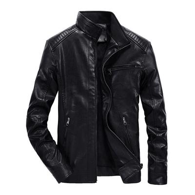 Herren Lederjacke Herren Herbst und Winter Neuer Trend Hübsche Lokomotive Samt PU Lederjacke Jacke