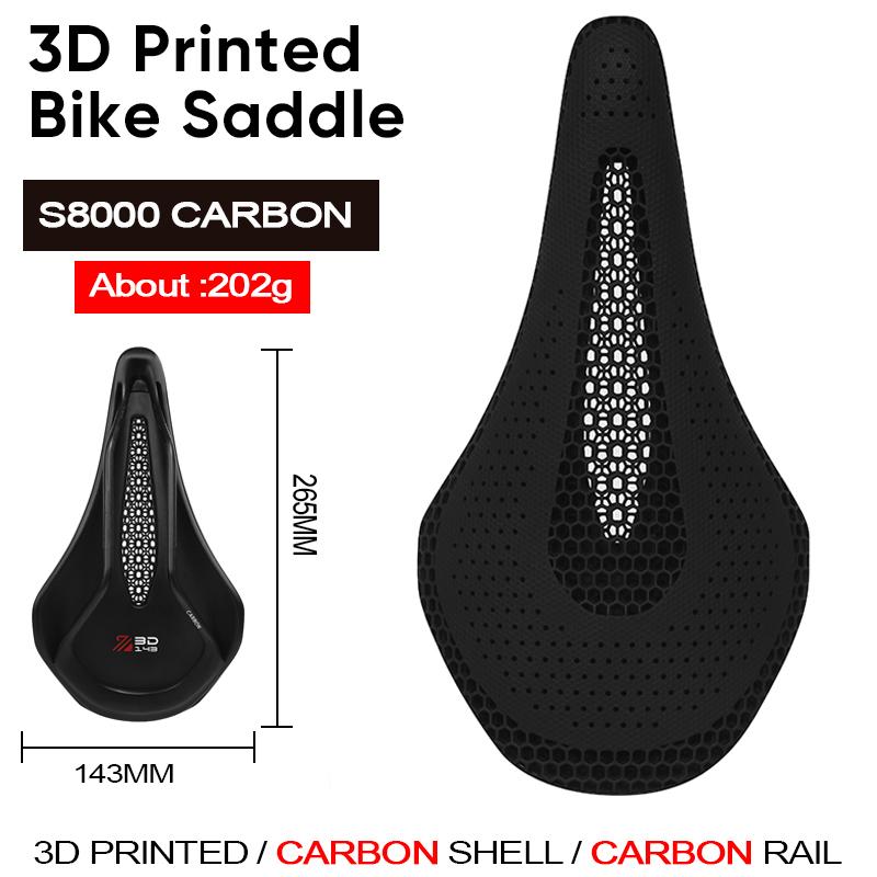 BUCKLOS Full Carbon Bicycle Saddle 3D Printed Bike Seat Cushion Carbon Fiber Bicycle Seat 3D Honeycomb Road Mountain Bike Saddle
