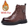 High Top Men'S Lace-Up Shoes Classic Winter Men'S Ankle Boots Version Casual Shoes Fashion Male Leather Motorcycle Boots Botas