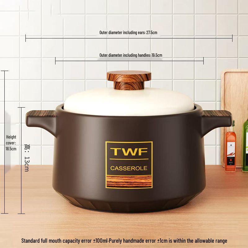 

Керамическая кастрюля, устойчивая к высоким температурам: Прочная газовая плита для тушеных блюд, супов и риса в глиняном горшке.