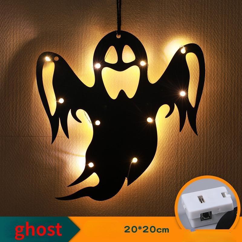 10LED Halloween Hanging Castle Witch Ghost Spider Web Luminous Charm Halloween Party Horror Props Indoor and Outdoor Decoration