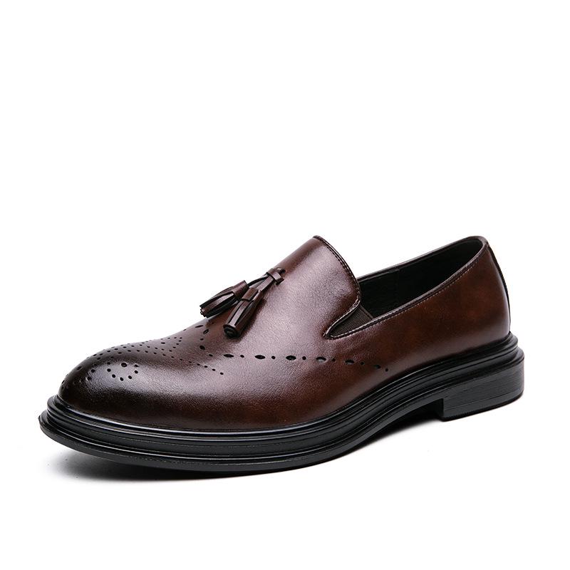 Men s Summer Korean Style Leather Loafers - Business Casual Fashion, Large Size 43