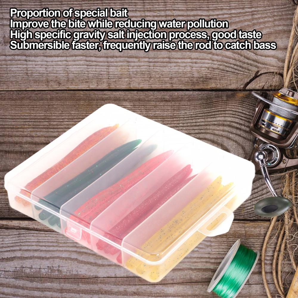 with Reflective Sequins Worm Baits PVC Fishing Lures Durable Artificial Bait  For Perch Fishing