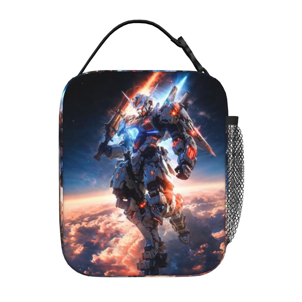 Back To School seasonGundam Lunch Box Bag Space Robot Washable Harajuku Design Portable Lightweight Lunch Bag