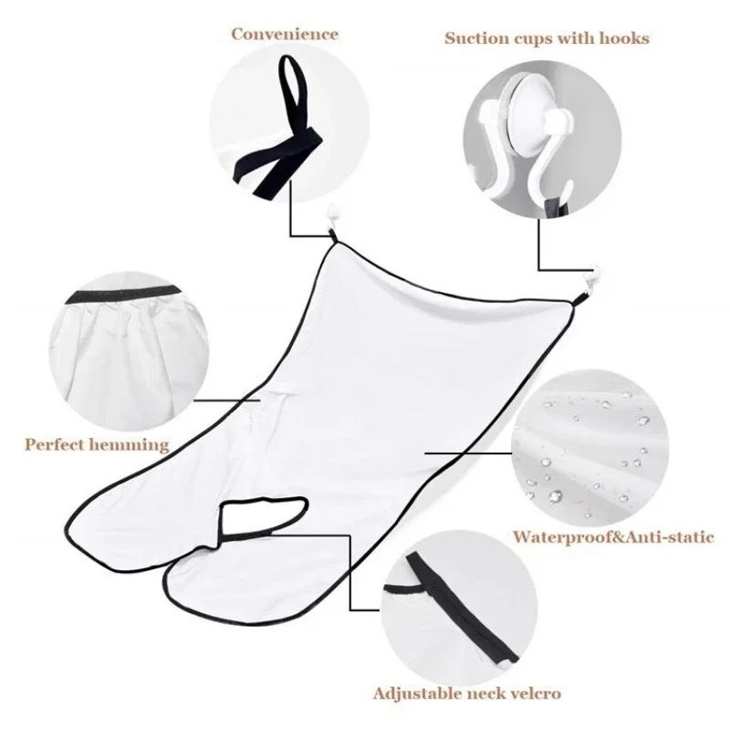 1pc Male Shaving Aprons Creative Wall Mirror Suction Haircut Wrap Cape Home Salon Moustache Beard Shaving Apron Cleaning Bib