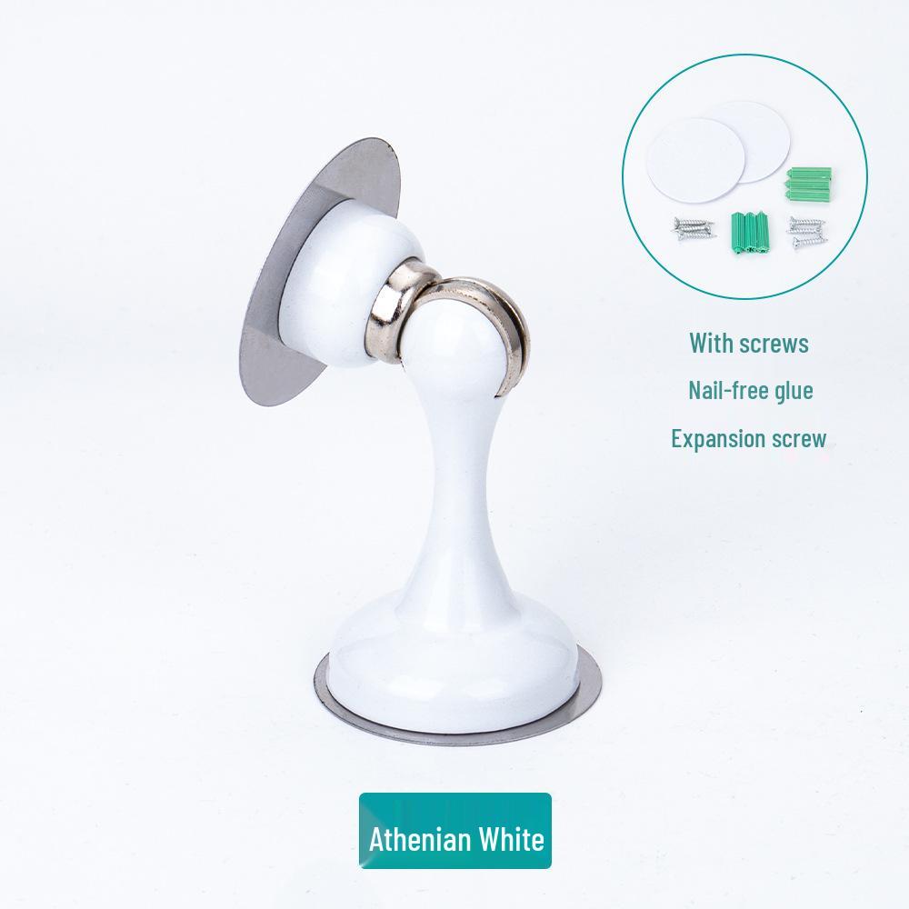 Silent Magnetic Stainless Steel Door Stopper - No-Drill, Anti-Collision, Thickened Design for Bedroom and Luxury Doors.