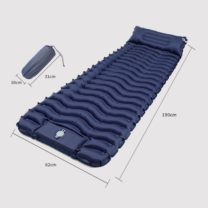 Outdoor Foot Pump Inflatable Sleeping Pad синий